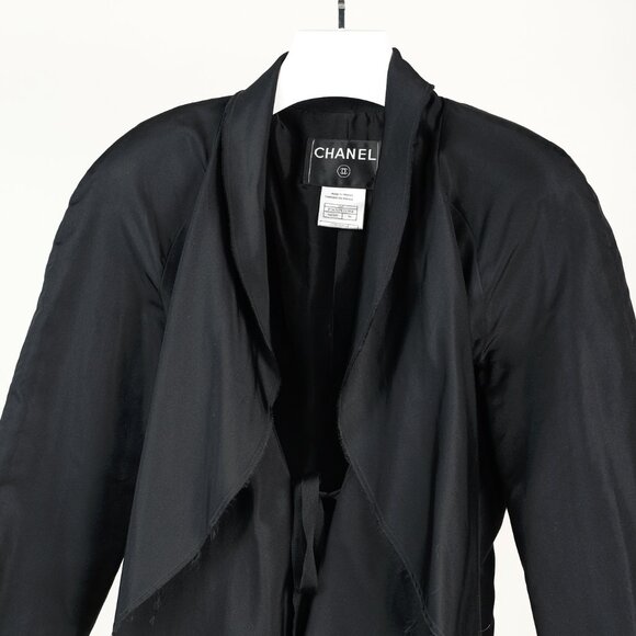 Chanel SS/06 RTW Runway Black Silk Taffeta Tie-Front Jacket - Picture 4 of 14